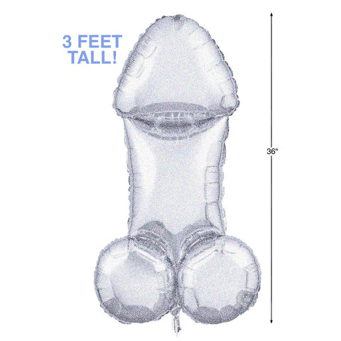 Glitterati Disco Penis 3 Foot Mylar Balloon for Parties Gag Gifts & Novelties