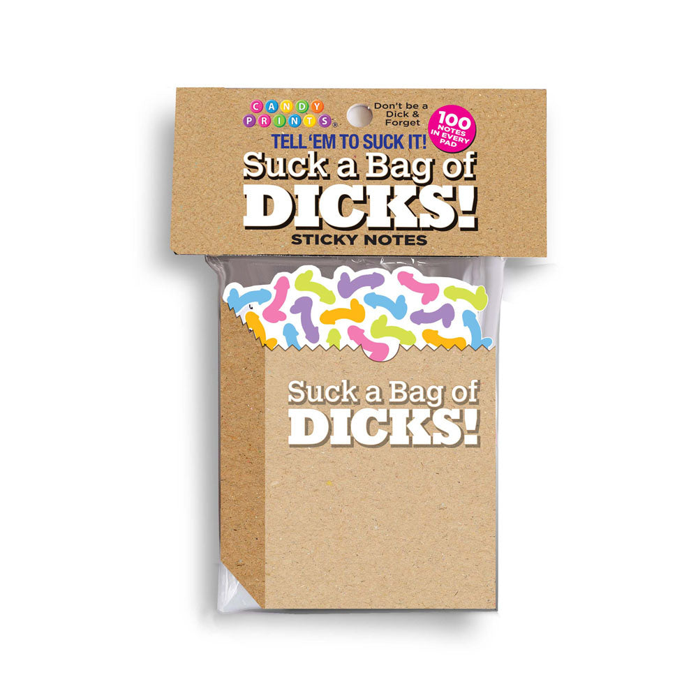 Suck A Bag Of Dicks Sticky Notes Novelty Sticky Notes 100 Pack Coloured Novelties