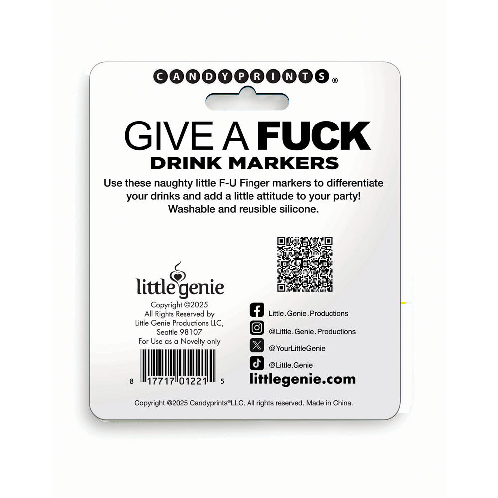 Give A Fuck Drink Markers – Set of 6 Novelty Cocktail Drink Markers Secondary image