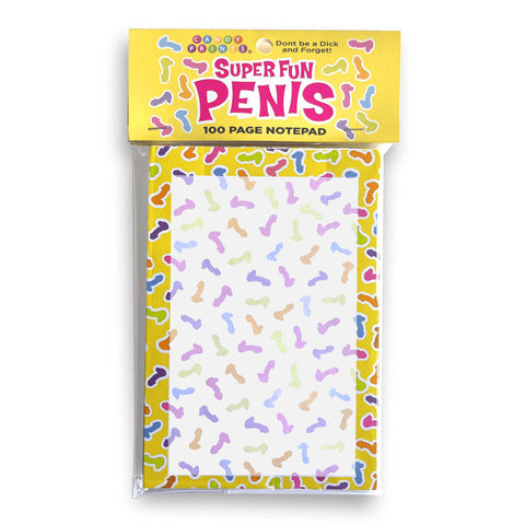 Super Fun Penis Notepad Novelty Notepad 100 Pages Default Title Novelties