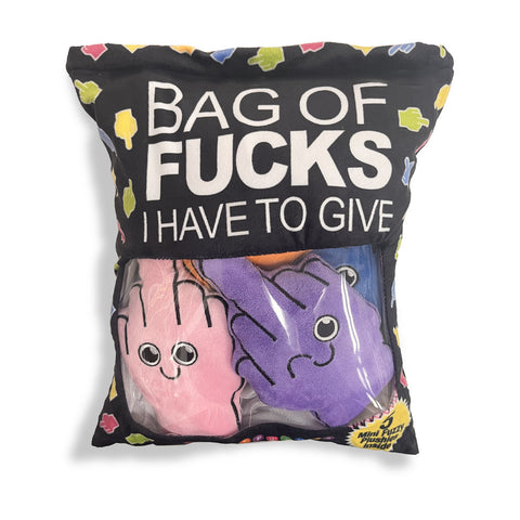 Bag of Fucks I Have to Give – Set of 5 Mini Fuzzy Plushy Pillows Coloured > Novelties > Gag Gifts