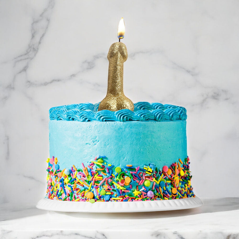 Glitterati Gold Glitter Penis Candle 10 cm Fun Party Accessory Novelty Candles