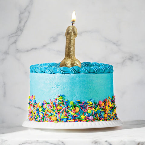 Glitterati Gold Glitter Penis Candle 10 cm Fun Party Accessory Novelty Candles