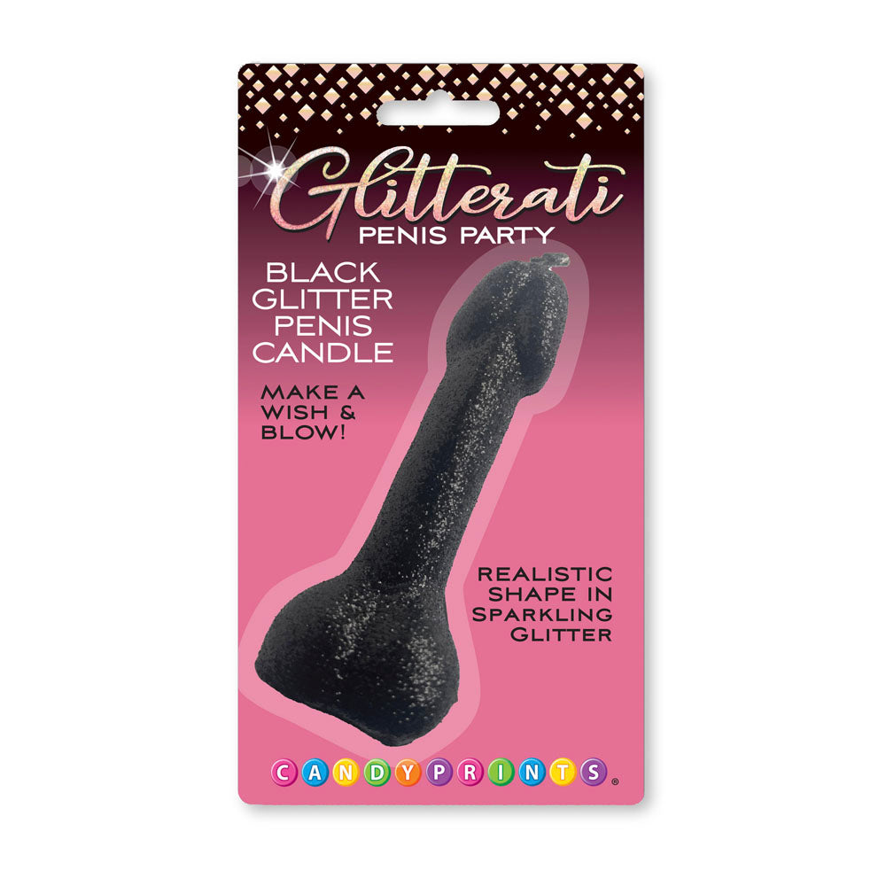 Glitterati Glitter Penis Candle 10 Centimeter Black > Candles > Novelty
