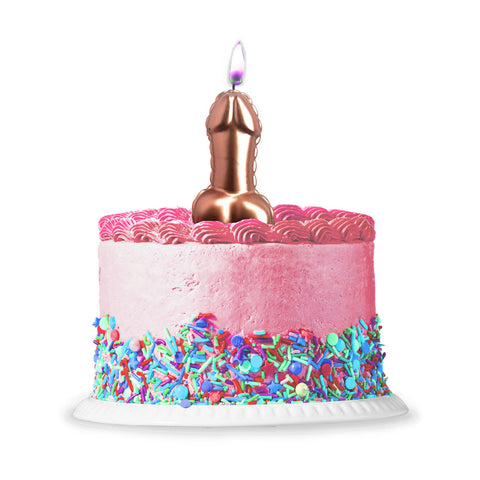 Glitterati Metallic Pink Penis Candle 10 Centimeter Party Decoration Novelty Candles