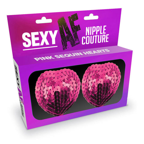 Sexy Af Nipple Couture Hearts Sequin Reusable Nipple Pasties Pasties