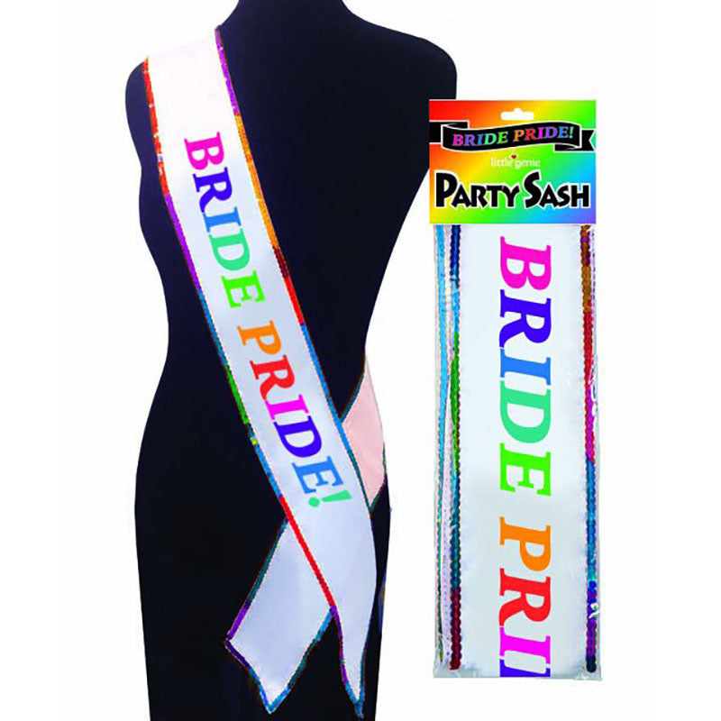 Bride Pride Sash Glitter Rainbow Design Novelty Accessory Hens Party Celebration Sash Secondary image