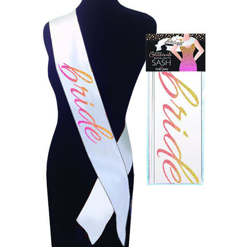 Glitterati Bride Sash – Novelty Costume Accessory for Hens Party Default Title > Novelties > Party Supplies