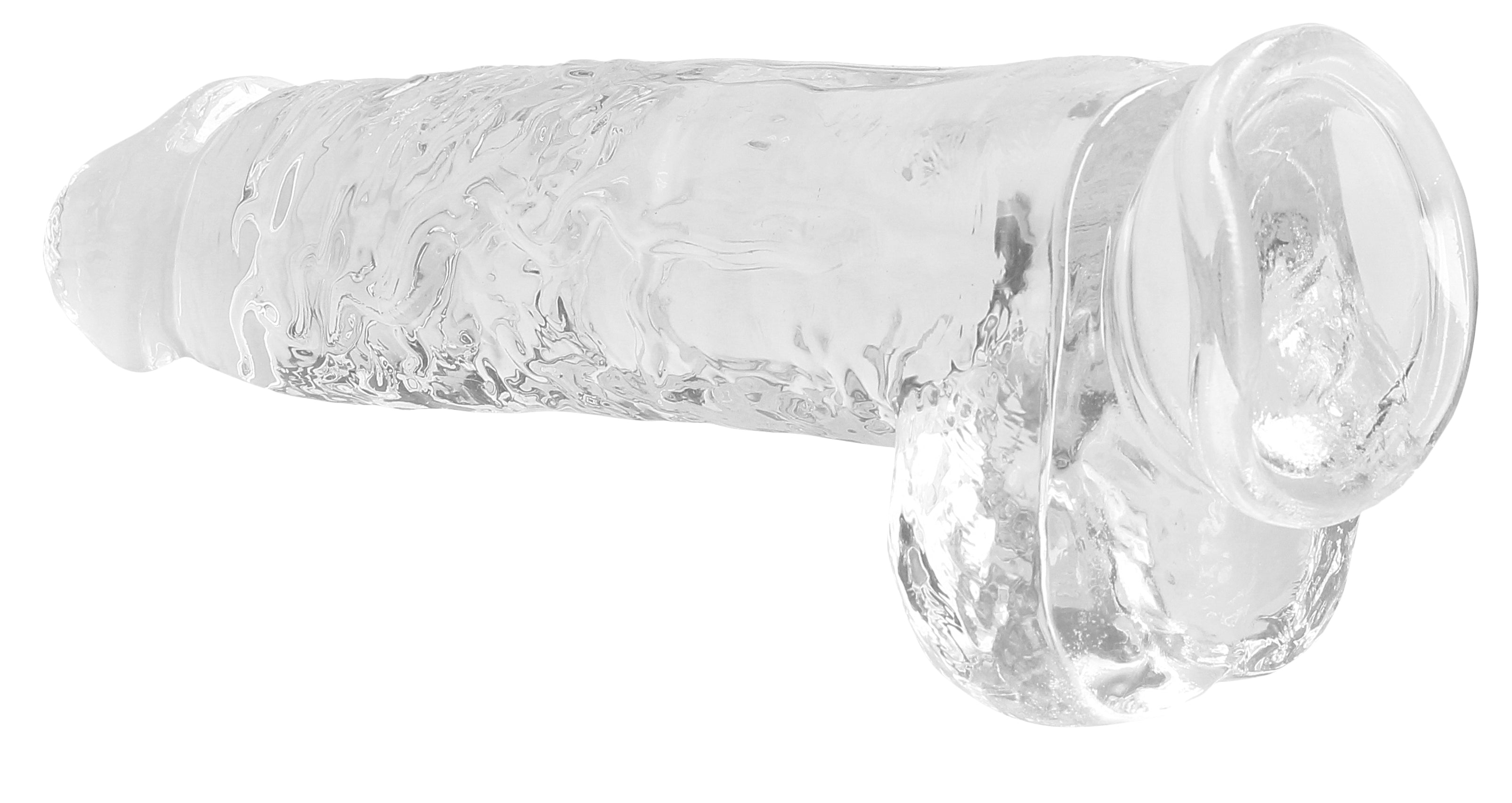 RealRock Crystal Clear 9 Inch Body-Safe Phthalate-Free TPE Realistic Dildo With Balls > Dildos > Realistic Dildos