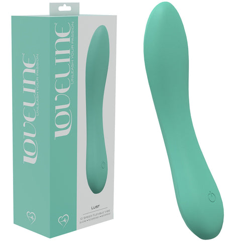LOVELINE Lust - Whisper Quiet Flexible Vibrator with 10 Modes Green Vibrators
