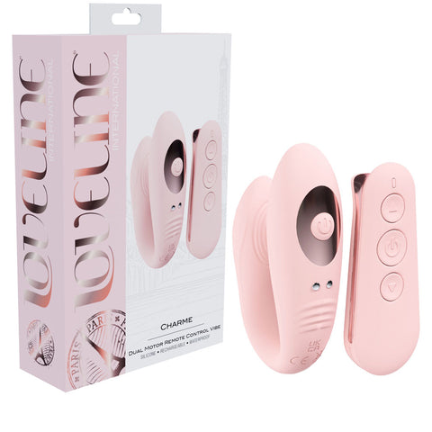 Loveline Charme Dual Motor Vibrator USB Rechargeable G-Spot and Clitoral Vibe with Wireless Remote Pink Couples Toys