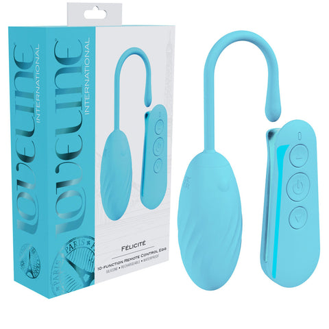 LOVELINE Felicite - - USB Rechargeable Vibrating Egg with Wireless Remote Blue BULLETS & EGGS