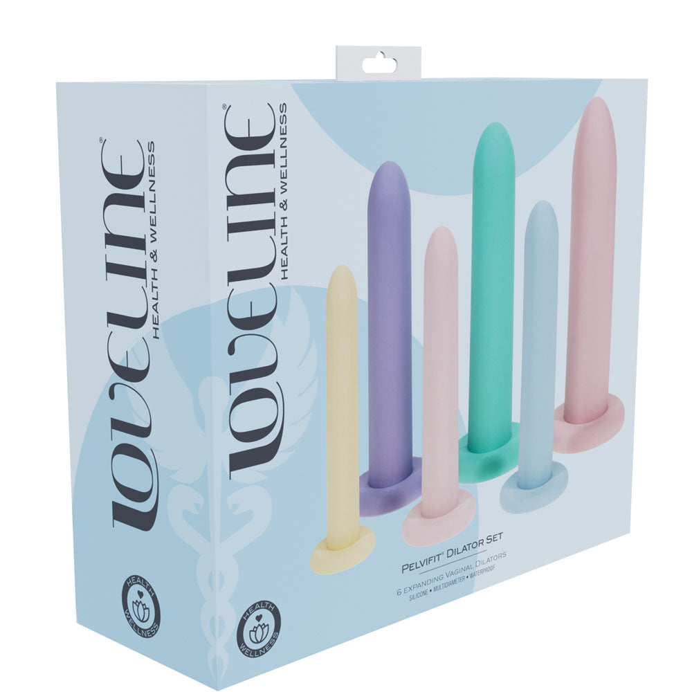 Loveline PelviFit Expanding Vaginal Dilator Set of 6 Silicone Sizes for Pelvic Health and Wellness Coloured Dilators