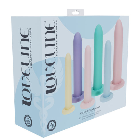 Loveline PelviFit Expanding Vaginal Dilator Set of 6 Silicone Sizes for Pelvic Health and Wellness Coloured Dilators