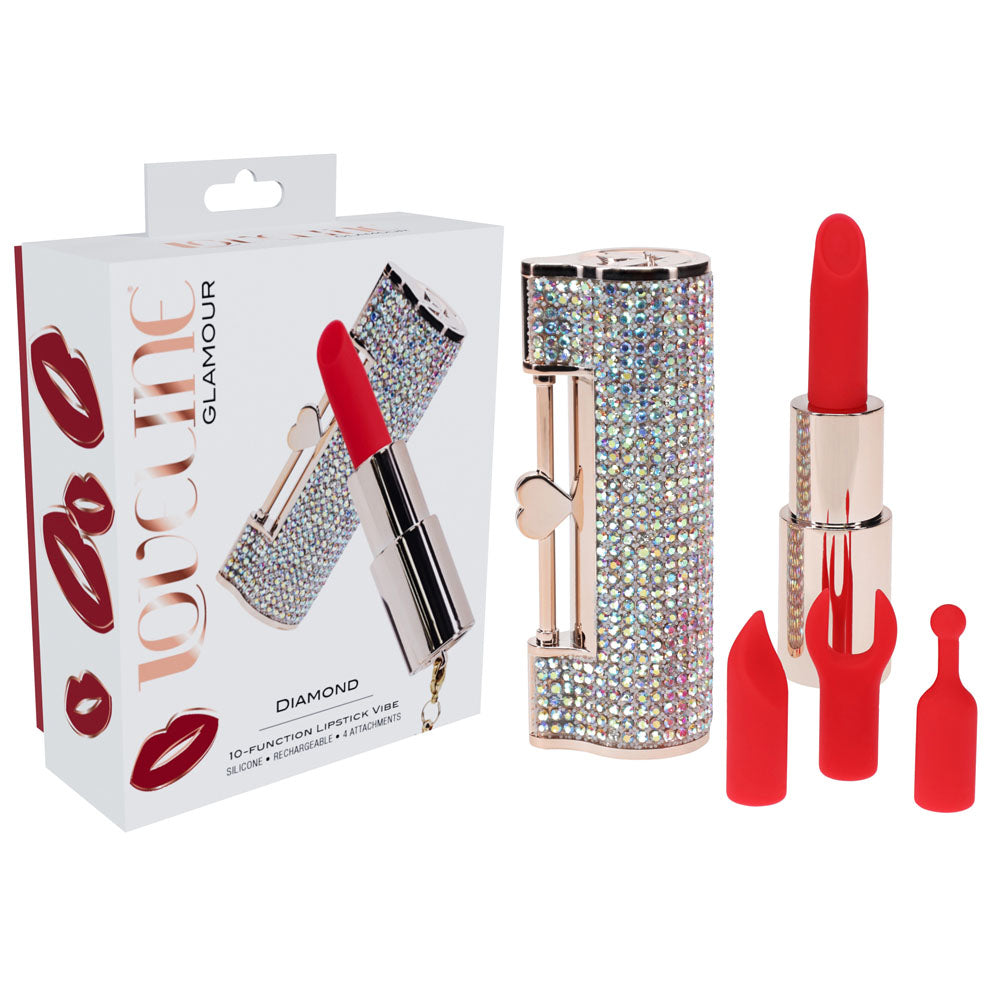 Loveline Diamond – 8.3 cm USB Rechargeable Lipstick Vibrator Red > Vibrators > Mini Vibrators Main image