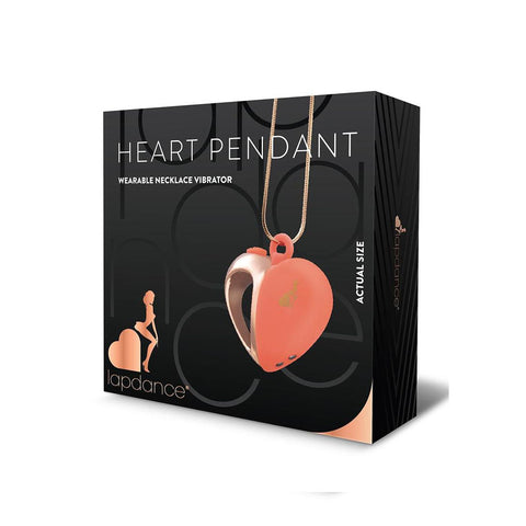 LAPDANCE Heart Pendant Wearable Necklace Vibrator Rose Gold 3.8cm Pink STIMULATORS
