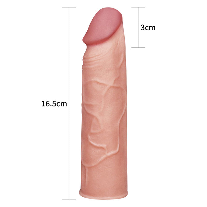 Pleasure X-Tender Sleeve – Super-Realistic 30% thicker. 1" inch extra 6.8" total Length Penis Extension Sleeve > Sex Toys For Men > Penis Sleeves