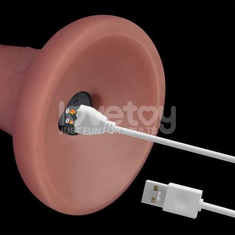 Lovetoy Dual Density Power Cock USB Rechargeable Vibrating Dong 6 Inch 16 cm – Textured Realistic Dildo DONGS Vibrating