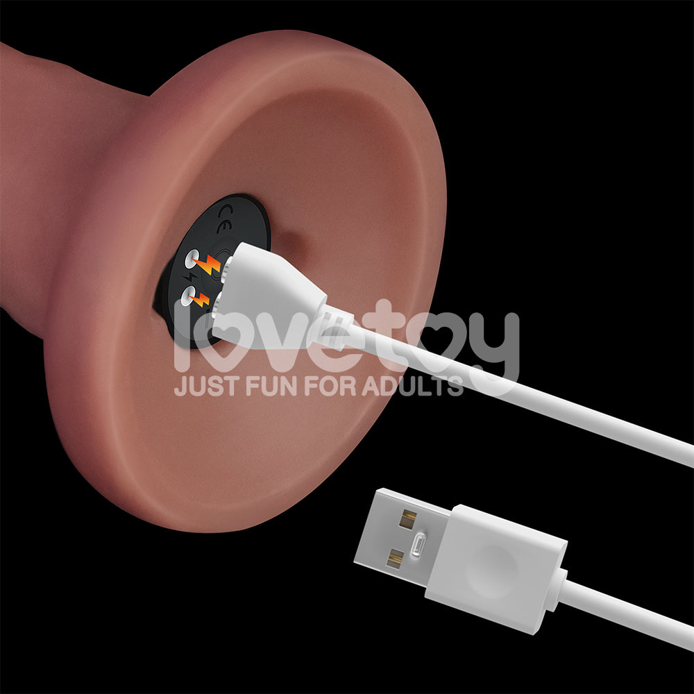 Lovetoy Dual-Density Power Cock – 8 Inch USB Rechargeable Vibrating Dong > Vibrators > Realistic Vibrators