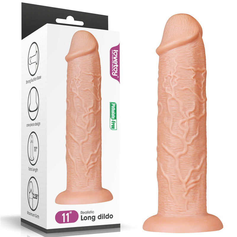LoveToy Legendary Realistic Dildo 11 Inches 28 Cm – King Size Realistic Dong Flesh > Dildos > Large Dildos