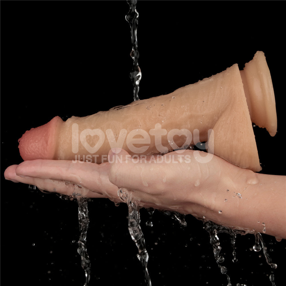 Power Basics 8 Inch Vibrating Dildo – Lifelike Waterproof Dildo Dongs Realistic