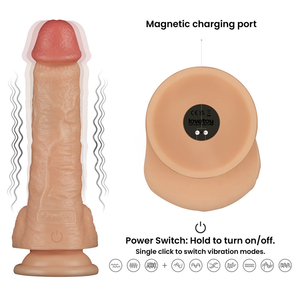 Power Basics 8 Inch Vibrating Dildo – Lifelike Waterproof Dildo > Vibrators > Realistic Vibrators