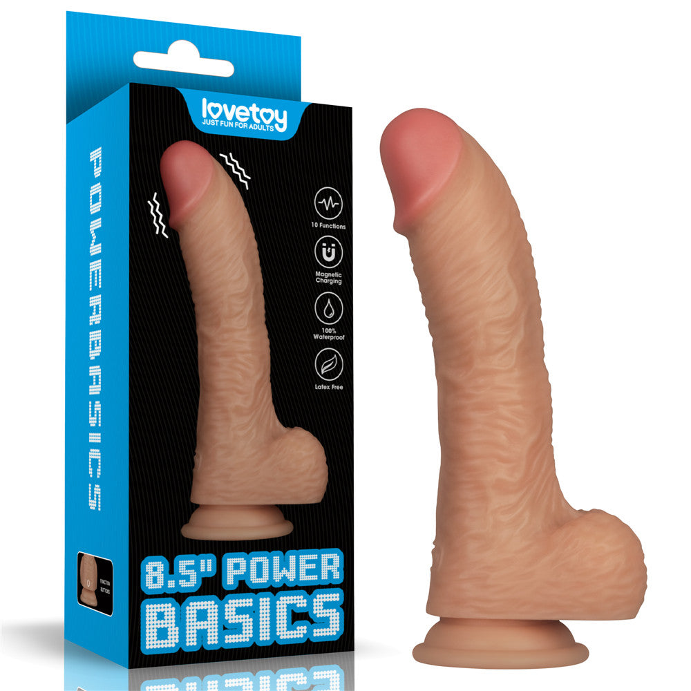 Power Basics 8.5 Inch USB Rechargeable Vibrating Dildo > Vibrators > Realistic Vibrators Main image