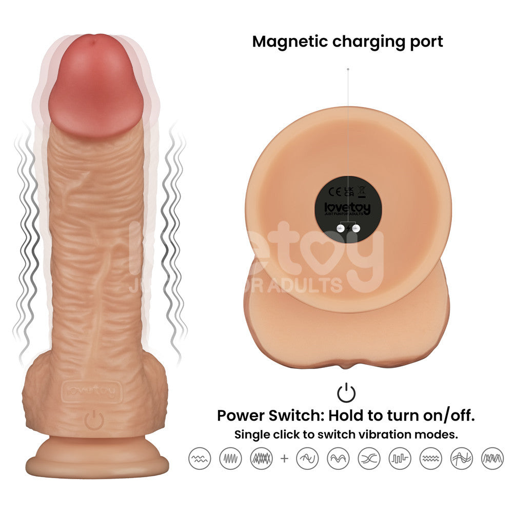 Power Basics 8.5 Inch USB Rechargeable Vibrating Dildo > Vibrators > Realistic Vibrators