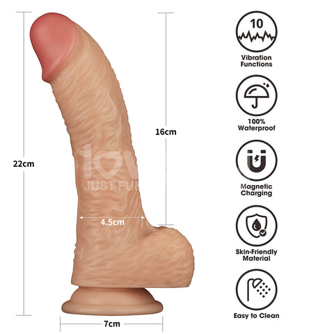 Power Basics 8.5 Inch USB Rechargeable Vibrating Dildo > Dildos > Realistic Dildos