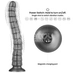 King Sized Vibrax Slider (Grey) – USB Rechargeable Vibrating Dildo 36.8 cm (14.5 Inches) > Dildos > Oversized Toys