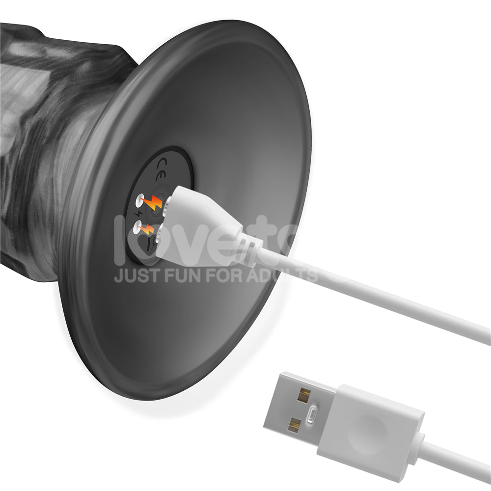 King Sized Vibrax Slider (Grey) – USB Rechargeable Vibrating Dildo 36.8 cm (14.5 Inches) Dongs Big