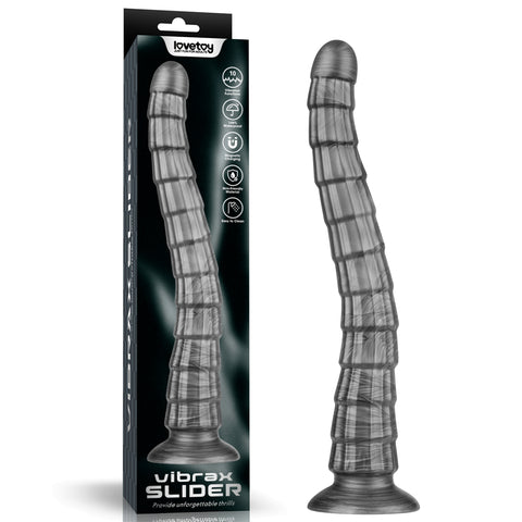 King Sized Vibrax Slider (Grey) – USB Rechargeable Vibrating Dildo 36.8 cm (14.5 Inches) Grey Dongs Big