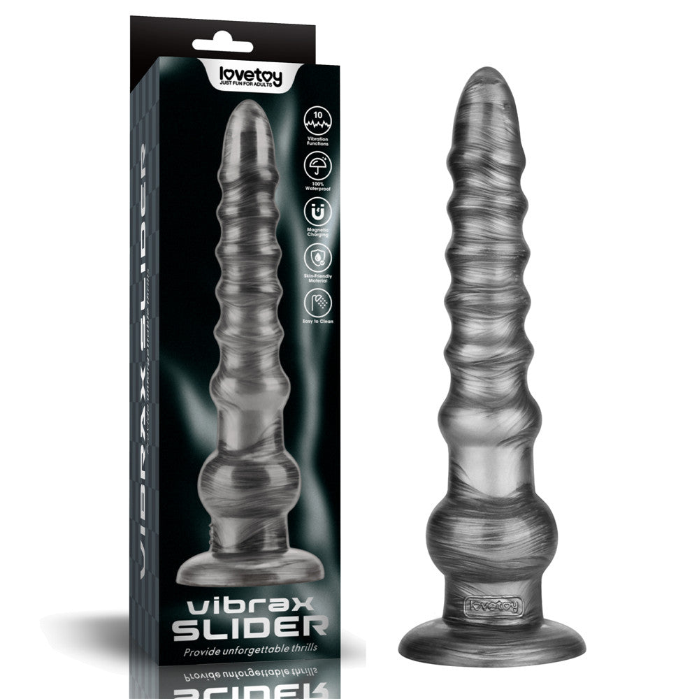 Vibrax Slider King Sized – USB Rechargeable 12.5 Inch Vibrating Dildo Grey > Dildos > Oversized Toys Main image