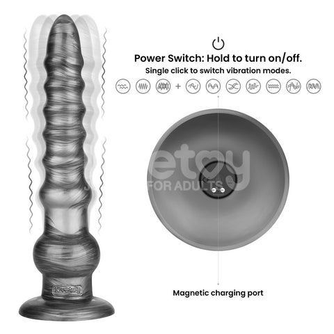 Vibrax Slider (Grey) – USB Rechargeable 12.5 Inch Vibrating Dildo Dongs Big
