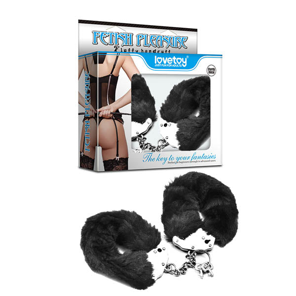 Fetish Pleasure Fluffy Hand Cuffs – Sturdy Metal Wrist Cuffs Secondary image