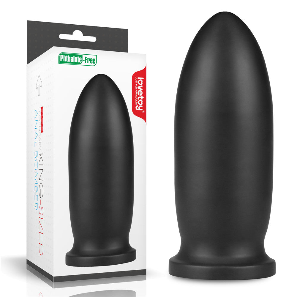 Lovetoy King Sized Anal Bomber 23 cm (9 Inch) – Large Flexible Anal Plug Black > Anal Range > Oversized Anal Toys