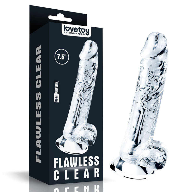 Clear 7.5 Inch Realistic Flexible Skin-Safe Dildo Adult Toy Clear > Dildos > Realistic Dildos