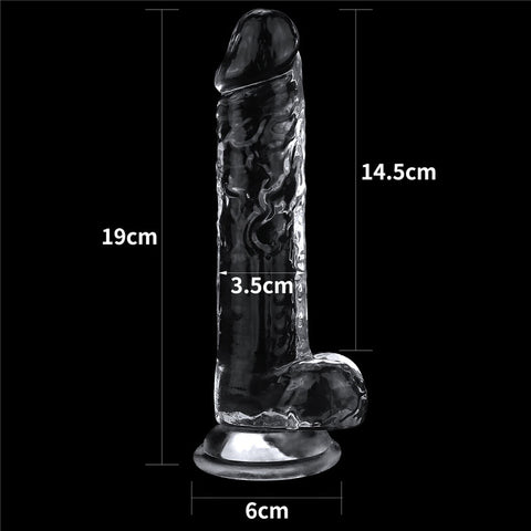 Clear Dildo 7.5 Inch Realistic Adult Pleasure Toy for Sensational Experiences > Realistic Dildos and Vibes > Realistic Dildos
