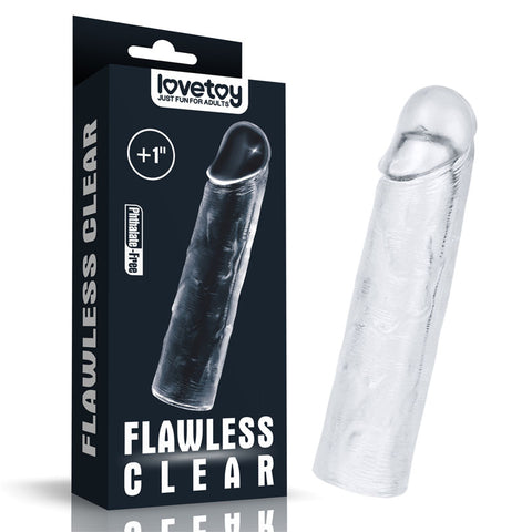 Clear Penis Extender Sleeve Plus One Inch > Sex Toys For Men > Penis Sleeves
