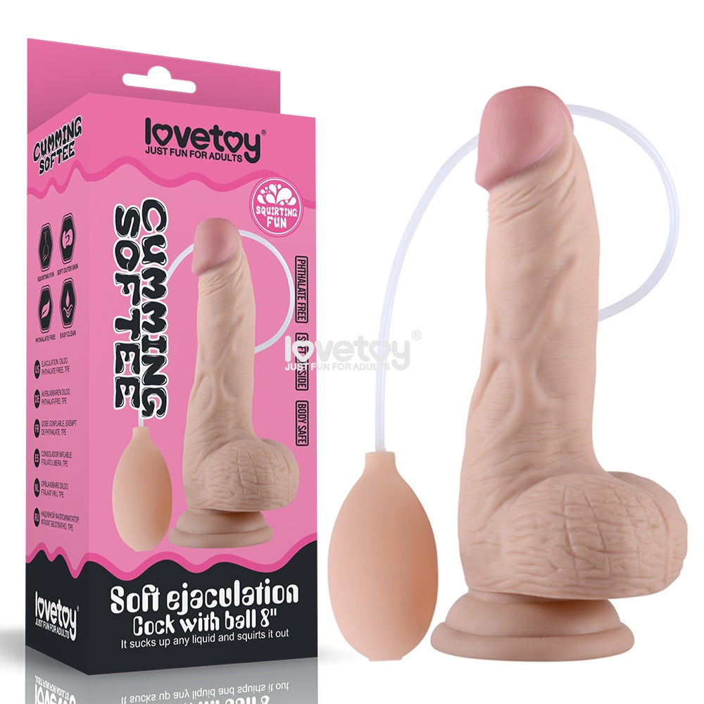 Soft Ejaculation Cock With Ball 8 Inch Realistic Dildo For Intense Sensations Dongs Squirting
