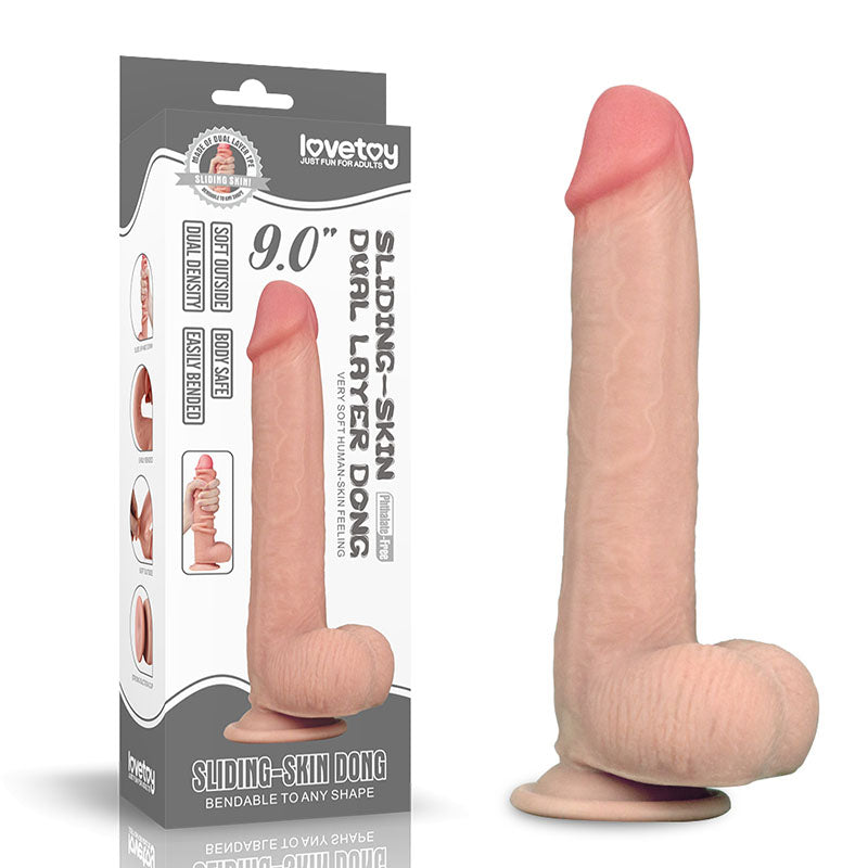 Sliding Skin Dual Layer Dong – Realistic 23 cm Flexible Dong > Dildos > Realistic Dildos Main image
