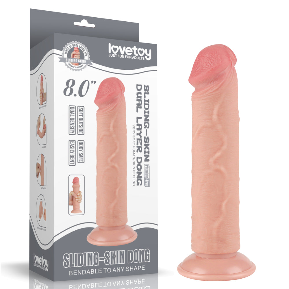 Sliding Skin Dual Layer Dong 20 cm (8 Inch) – Realistic Flexible Dual Density Dildo > Dildos > Realistic Dildos Main image