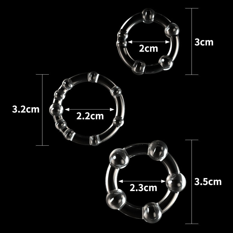Power Plus Triple Beaded Cock Ring Set of 3 > Cock Ring > Sets