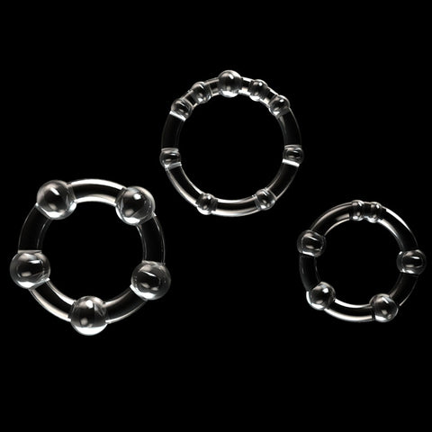 Power Plus Triple Beaded Cock Ring Set of 3 COCK RING Set