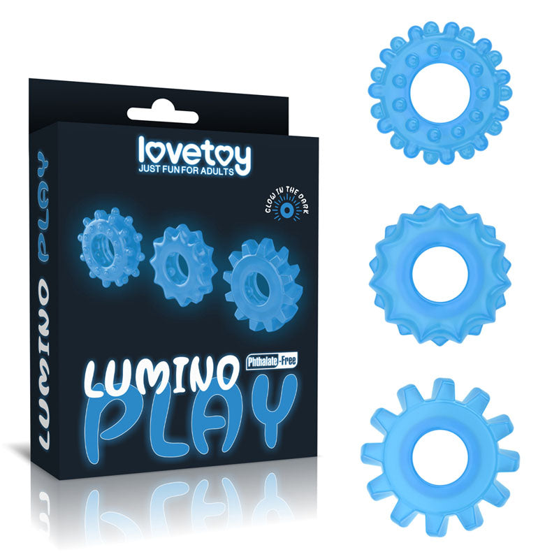 Lovetoy Glow In The Dark Lumino Cock Rings Set Of 3 Default Title > Cock Ring > Sets