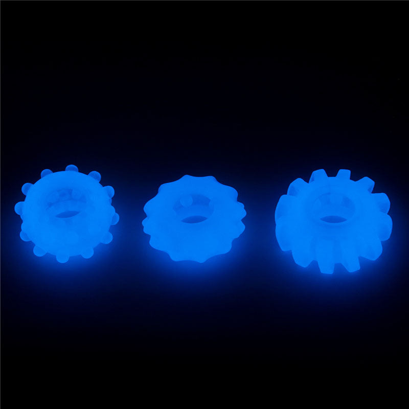 Lovetoy Glow In The Dark Lumino Cock Rings Set Of 3 > Cock Ring > Sets