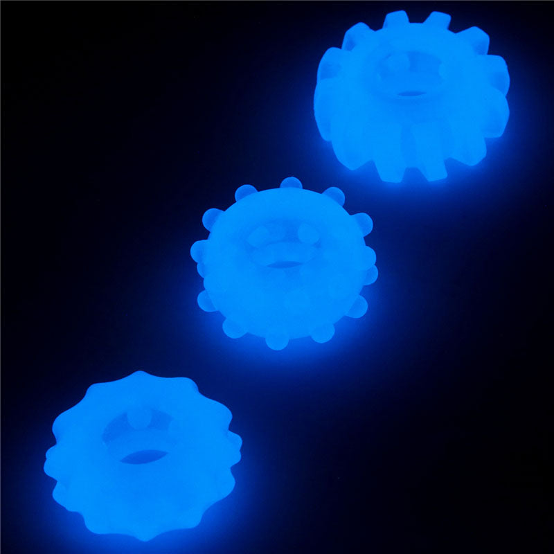 Lovetoy Glow In The Dark Lumino Cock Rings Set Of 3 > Cock Ring > Sets