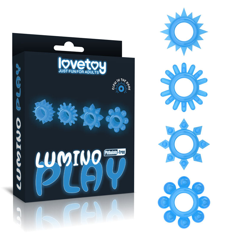Lovetoy Glow In The Dark Lumino Cock Rings Play Pack Of 4 Default Title > Cock Ring > Sets