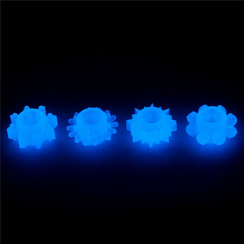 Lovetoy Glow In The Dark Lumino Cock Rings Play Pack Of 4 > Cock Ring > Sets