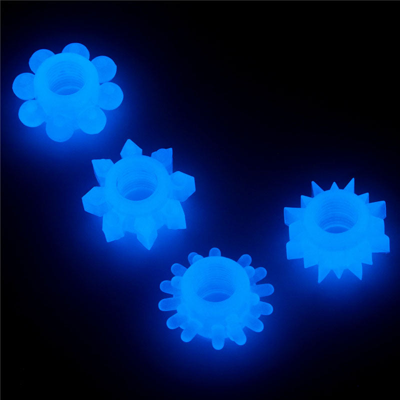 Lovetoy Glow In The Dark Lumino Cock Rings Play Pack Of 4 > Cock Ring > Sets